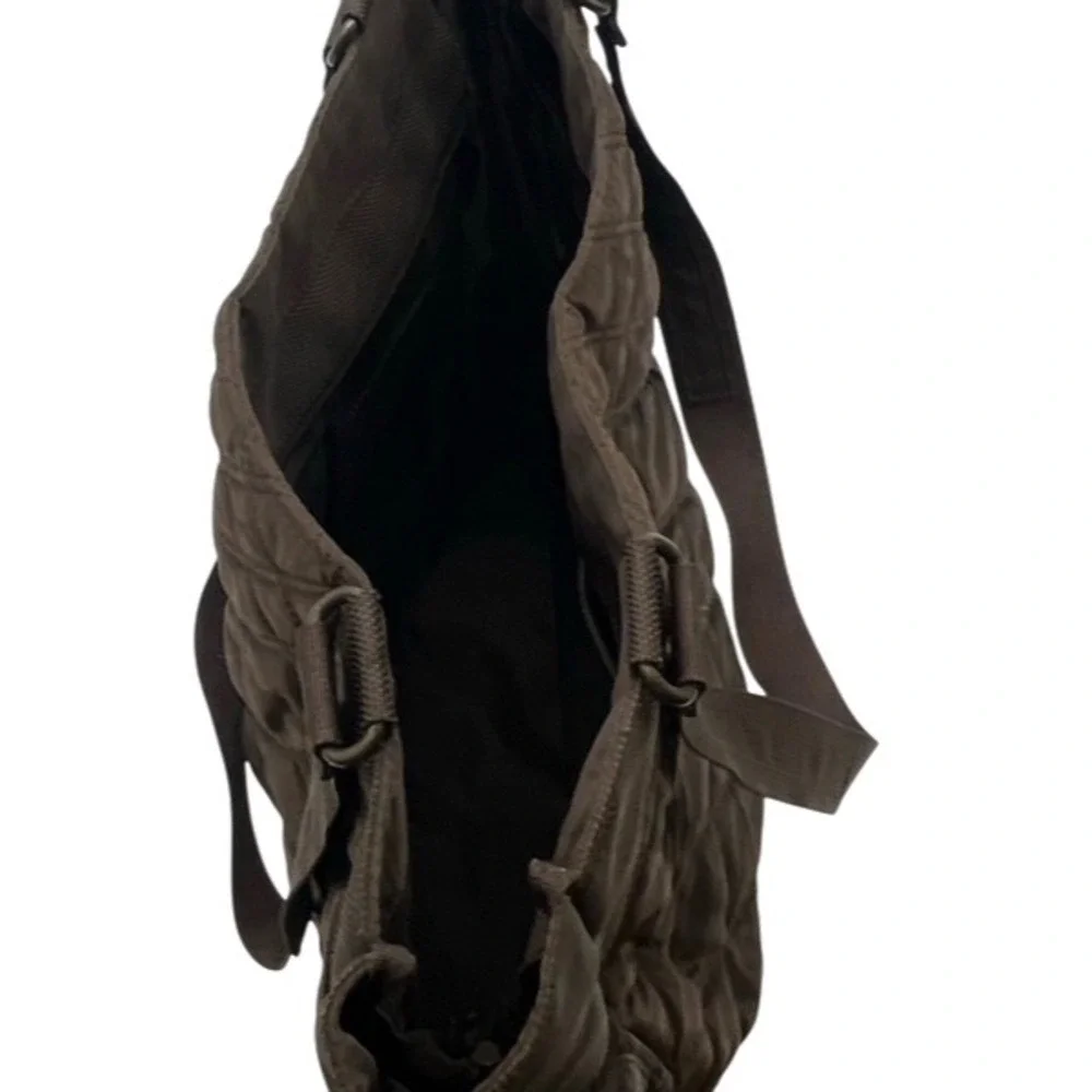 Vintage Eddie Bauer‎ Quilted Tote Bag Womens Large Brown Nylon Puffer Utility